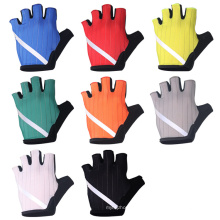 Reflective Cycling Gloves Shock Absorption Wear-Resistant Half-Finger Black Gloves